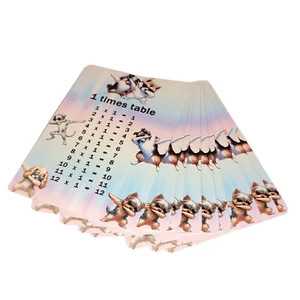 Zeiten Tabellen Hunde laminierte Lernkarten 1-12 Mathematik 3,5"x5" pädagogisch - Bild 1 von 4