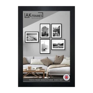 A1 A2 A3 A4 A5 Black & White Picture Frames | UK Made Poster Frame Perspex Front - Picture 1 of 28
