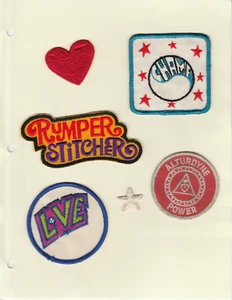 Vintage Patches Champ Star Love Heart Rumper Stitcher Alturdyne Power - Picture 1 of 1