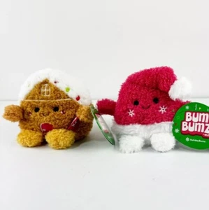Christmas DUO of Bum Bumz 5” Beanie Plushes Sal & Georgette NEW WITH TAGS - Picture 1 of 9