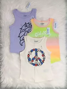 Lot Of 3 NWT Old Navy Toddler Girl's Tank Top Size 4T - Picture 1 of 7