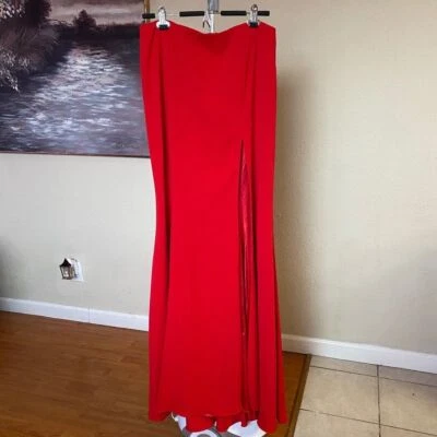 Jay Godfrey Maxi red skirt high slit size 8 - Image 1 of 4