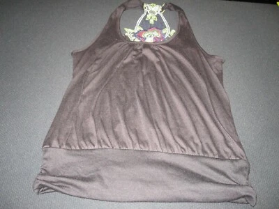 Bongo Tank Top Large Floral on the back Black Lace Back ~ 8453 - Image 1 of 4