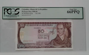 Colombia 50 pesos Oro 1980-81 PCGS 66 Gem New - Picture 1 of 6