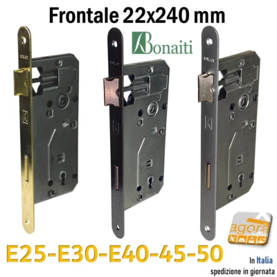 SERRATURA PORTA INTERNA 540T BONAITI FRONTALE 22X240MM MECCANICA OKAY PATENT