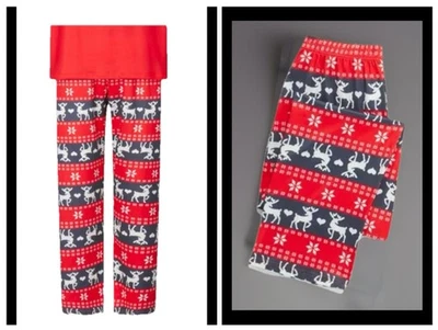 Feliz Navidad Pantalón Pijama Ligero Vacaciones Rojo Reno Talla Grande Hombres 4X Foto 1 de 4