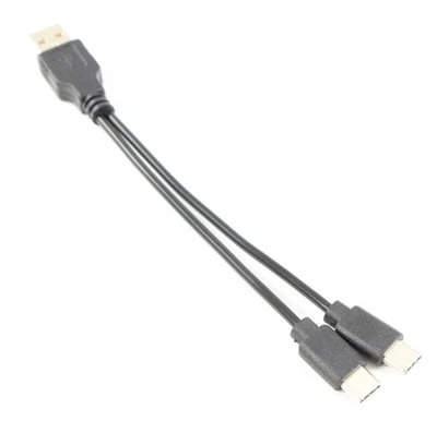 6inch USB Type-A to Dual x USB-C Y Adapter Cable  CHARGING ONLY - Image 1 of 2