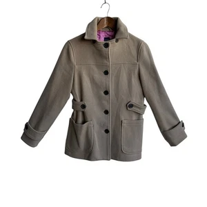 Gap Car Mantel Damen Jacke Gr. S Wollmischung Knöpfe Kragen taupe H-1 - Bild 1 von 9