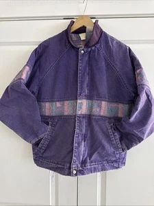 Vintage Walls Mountain Jacket Medium 80s 90s Duck Canvas Purple Aztec Santa Fe - Bild 1 von 15