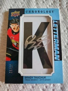 2019-20 Chronology Letterman Brady Tkachuk L-OT-BT Auto Patch /15 - Bild 1 von 8