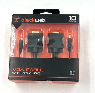 Blackweb VGA Cable With 3.5 Audio 10 FT - Image 1 of 2