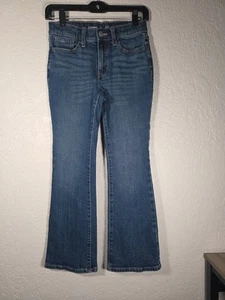 Old Navy High Rise Flare Jeans Girls Size 12 Adjustable Waist Denim - Picture 1 of 4
