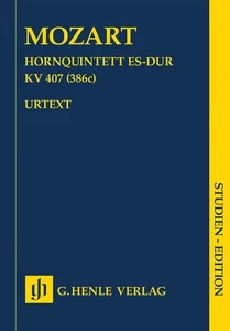 Study Score Mozart Horn Quintet E-flat Major KV 407 Music Henle Urtext 7x10 Book - Picture 1 of 1