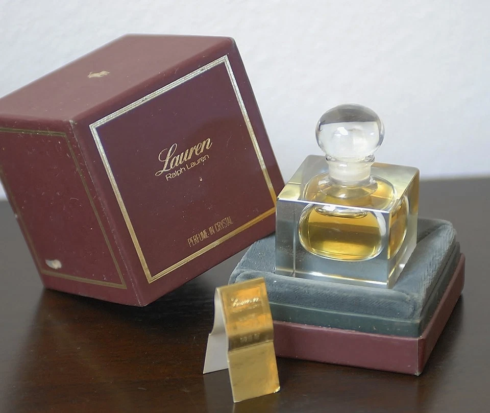 De colección * LAUREN por Ralph Lauren * PERFUME PURO EN CRISTAL 1/2 oz ~ 15 ml Warner Foto 1 de 4