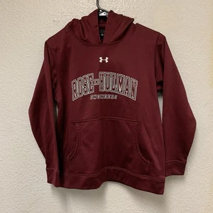 Under Armour Rose-Hulman Burgundy Hoodie Sweatshirt Pullover YMD Youth 10-12 - Picture 1 of 9
