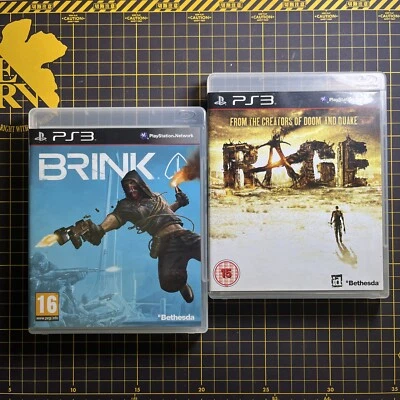 Lot 2 PlayStation 3 PS3 Rage & Brink Bethesda Complete CIB W/Manual - Image 1 of 4
