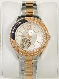 Fossil Reloj Mujer Automático 3 Agujas Acero Inoxidable Plata / Oro Rosa - Imagen 1 de 4