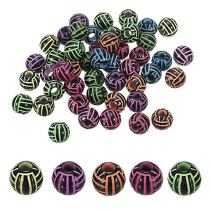 60Pcs 12mm Sport Beads Acrylic Volleyball Beads DIY Loose Beads Mixed Colors - Picture 1 of 7