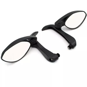 Black 7/8" 22mm Motorcycle CNC Bar End Rear View Mirror Cafe racer custom street - Picture 1 of 6