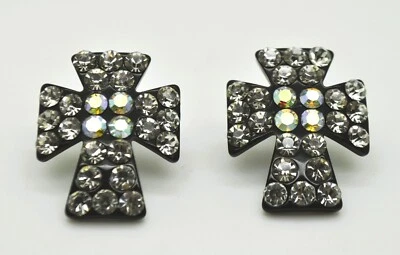 Pendientes de moda de plástico color negro cruz/cruz colgante estilo occidental E001 Foto 1 de 4