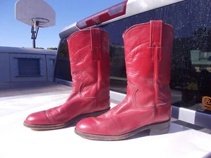 Vintage RED Justin Roper Style L 3055 Western Cowboy Cowgirl Boots Ladies sz 5 B - Picture 1 of 10