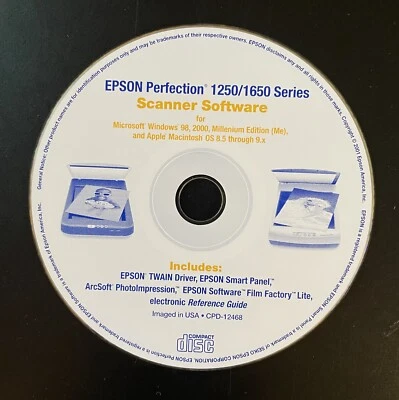 EPSON Perfection 1250/1650 Series Software CD Driver Disc, EPSON Smart Panel - Image 1 of 2