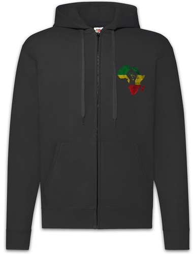 LOEWE Felpa con cappuccio con cerniera pugno africano Rasta Babylon Reggae Giamaica Africa Rastafari leone