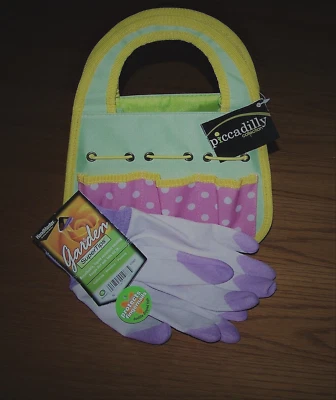Gardener's Helper Bag with HandMaster Garden SuperTips Gloves - Never Used - Image 1 of 4