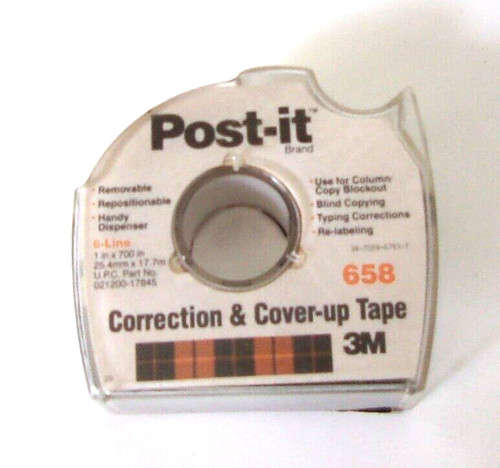 Vintage #658 Post It Correction & Cover Up Tape 1” NOS | eBay