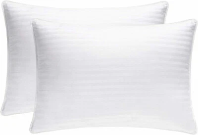 Extra Filled Pillows 2 Pack Hotel Quality Firm Deluxe Egyptian Stripe Pillows - Image 1 of 4