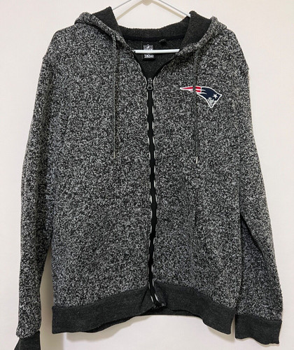 VETEMENTS Felpa con cappuccio NFL Team Apparel donna media New England Patriots cucita grigia con cerniera