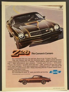 1977 Chevrolet Z28 Camaro Car Print Ad  - Picture 1 of 1