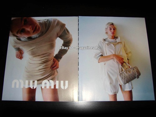 MIU MIU ANNUNCIO STAMPA 4 pagine primavera 2023 EMMA CORRIN Kendall Jenner