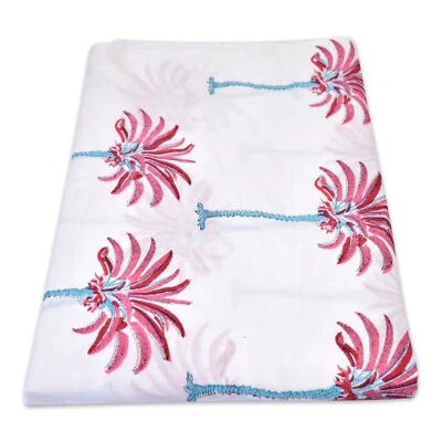 10 Yard Indian Hand Block Print Fabric 100% Cotton Natural Dyed Floral Fabric - Image 1 of 4