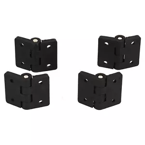 Schwarz verstärktes Nylon Kunststoff Scharnier 40x48 mm Italienisch Hergestellt Industriequalität 4 Stück - Bild 1 von 4