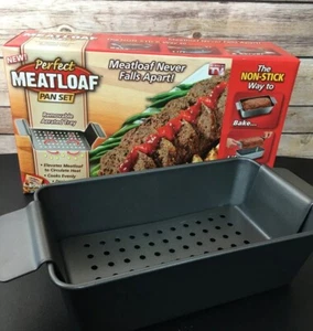 Perfect Meatloaf Pan Set As Seen On TV Non-Stick New *No Recipe Booklet - Picture 1 of 12