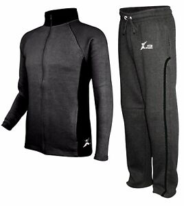 Men's Athletic Full Zip Fleece Gym Tracksuit Activewear Sweatsuit 