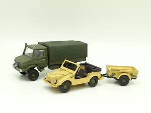 Solido Military Army SB 1/43 - Lot Jeep Auto Union Trailer + Mercedes Unimog - Picture 1 of 1