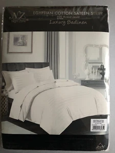 New 100% Egyptian Cotton 400 TC Duvet Cover Bedding Bed Set White - Picture 1 of 7