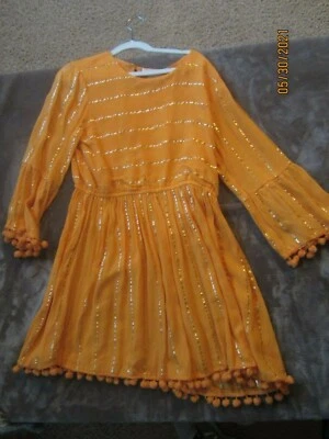 Vestido a rayas naranja y dorado talla L usado en excelente estado GB para niñas Foto 1 de 3