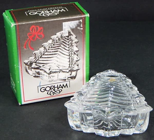 GORHAM CHRISTBAUMKISTE VOLL BLEIKRISTALL SCHMUCKSTÜCK + DECKEL DEUTSCHLAND ANDENKEN VINTAGE - Bild 1 von 6