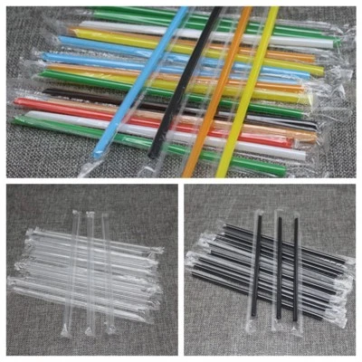 100x 7.5" Clear Individually Wrapped Straws Drinking Straws - Image 1 of 4