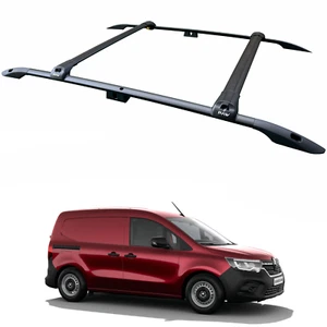 Barras transversales de techo y portaequipajes Plus negras para Renault Kangoo LWB 2021-2025 - Imagen 1 de 8