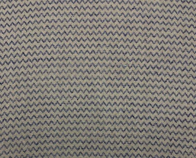 P KAUFMANN CASEY INDIGO BLUE CHEVRON WOVEN LINEN MULTIUSE FABRIC BY YARD 54"W - Image 1 of 4