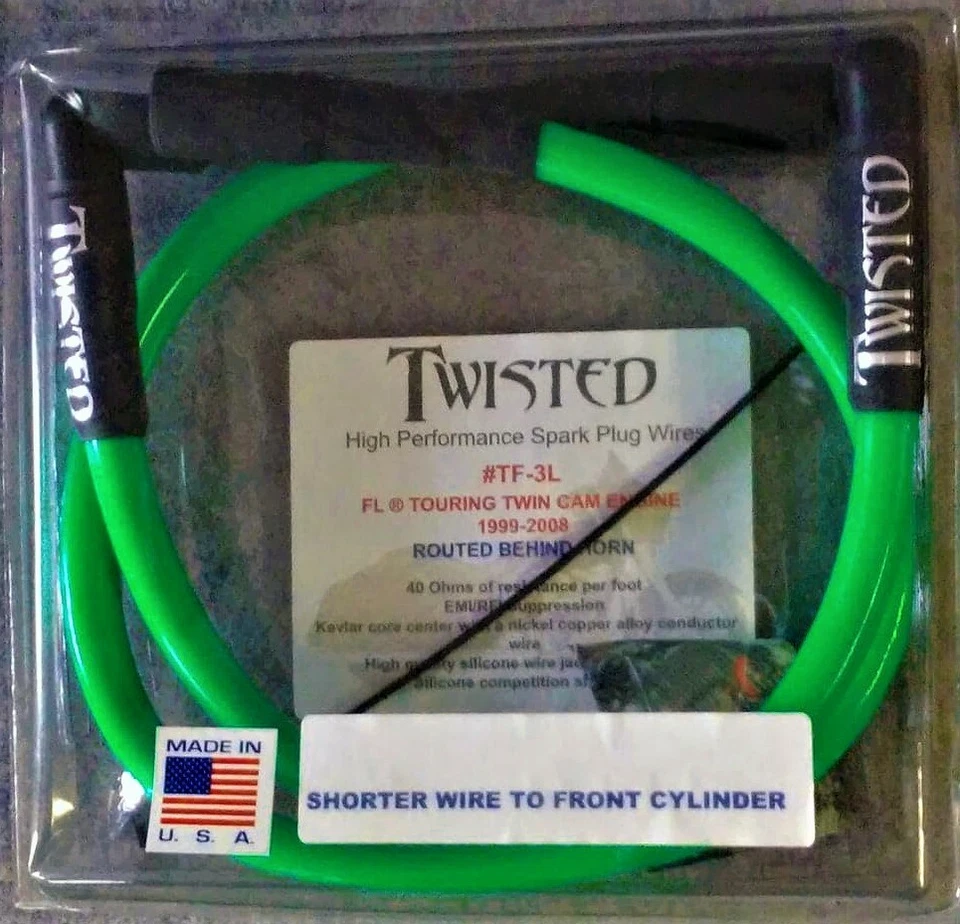 CABLES DE BUJÍA RETORCIDOS DE 12 mm Harley Electra Glide Road King Street 1999-2008 Foto 1 de 2