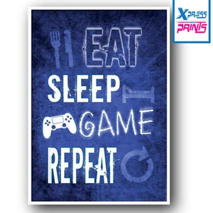 Gaming Boys Bedroom Prints Games Wall Art Gamer Gifts Gaming Poster A3 A4 #01 - Picture 1 of 7