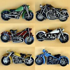 LOT OF 6, Hand Painted Vintage Harley Motorcycle 3D Resin Fridge Magnet Gift Set