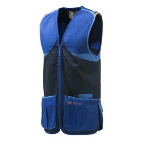 Beretta Full Cotton Shooting Vest Skeet Blue & Navy Gilet #GT681 - Picture 1 of 4