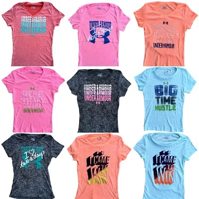 Under Armour Shirt Burnout Soft Tee T-shirt Slogan Yoga Gym Top Women's S M L - Image 1 of 4