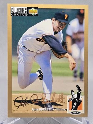 1994 Collector's Choice #68 John Burkett Gold Signature - Image 1 of 2